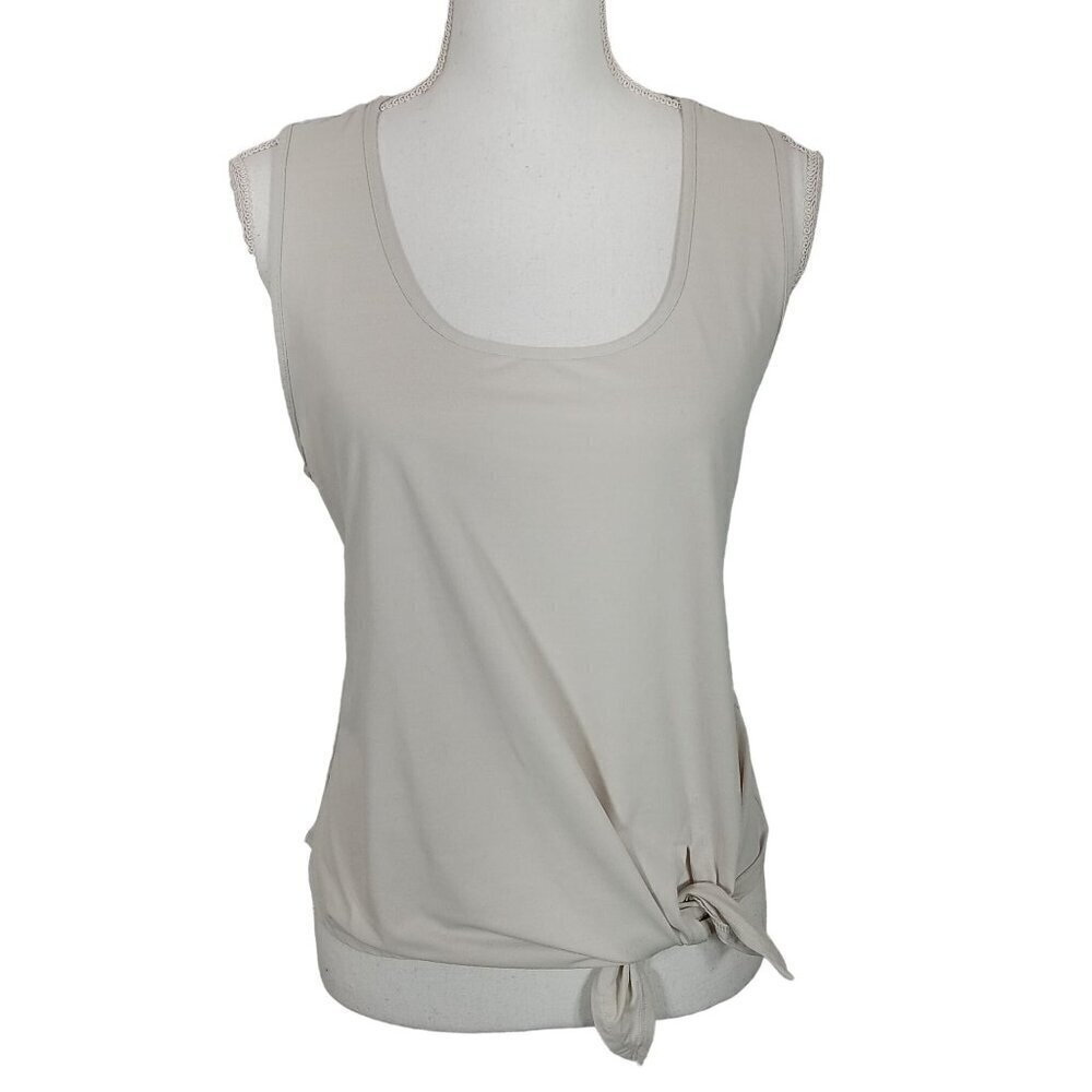 ZYIA ACTIVE Knot Just a Cute Tank Top Pearl Gray Size XL EUC